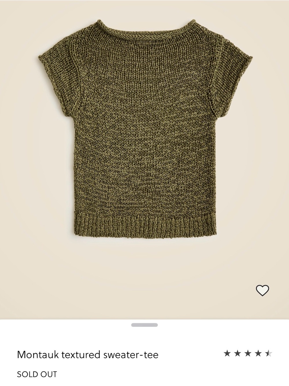 NWOT J. Crew Montauk textured sweater tee frosty olive green XS